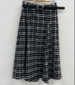 NC配腰带呢料格子长半裙51010（黑）冬季254011650321 商品图1