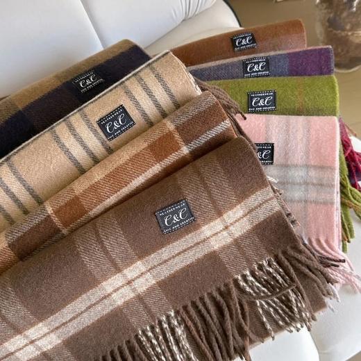  【C&C 明星款轻奢感羊毛/羊羔绒围巾】 超大尺寸 两面可戴 保暖舒适 商品图0