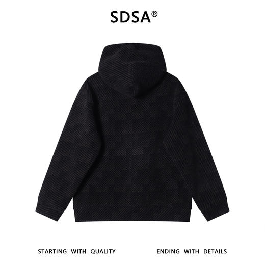 SDSA男士秋冬新款痞帅男装简约高级感斜纹设计套头连帽卫衣百搭 商品图5