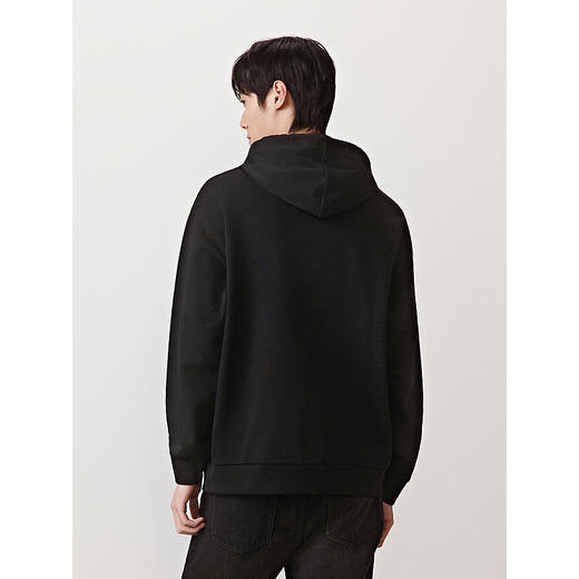 GXG男装 连帽卫衣字母绣花上衣双色长袖内搭 2025秋季新品 商品图4