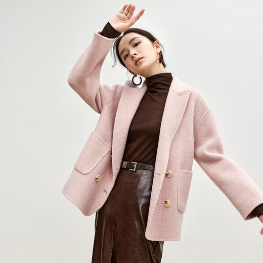 【内购】冬季新款双面毛呢外套手工西装式呢大衣-W44O56003 商品图2