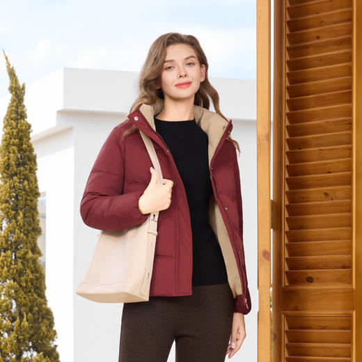 半身缘女装 冬季宽松防风轻盈保暖棉服254213M05440108 商品图1