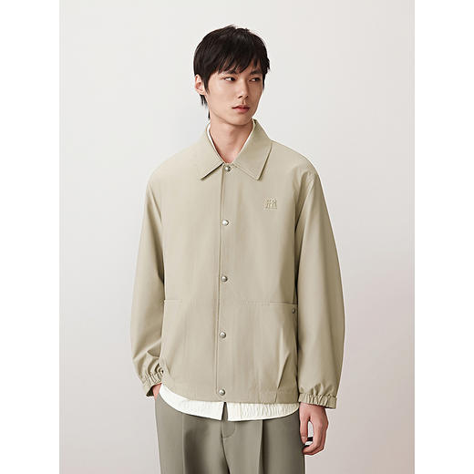 GXG男装 通勤行政教练夹克绣花压褶设计外套上衣男 2025秋季热卖 商品图2