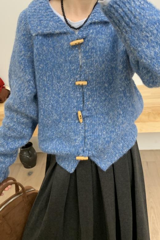 LNNNS 蓝色休闲牛角扣针织毛衫外套 21546 商品图3