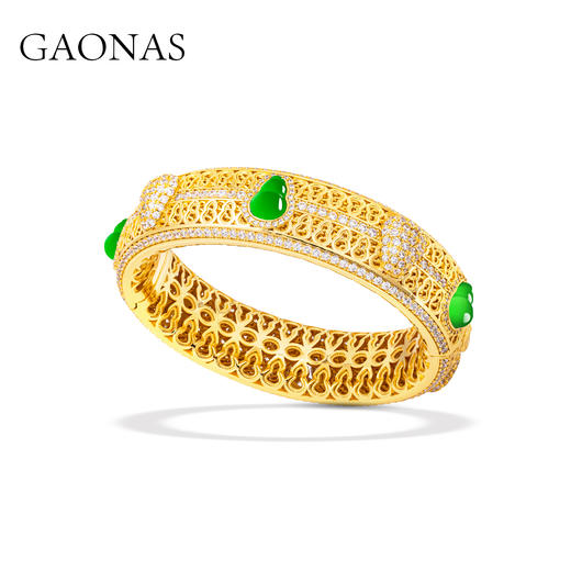GAONAS高纳仕  古韵今风 中式贵气金色手镯11646SGO 商品图2