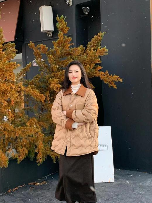 【百图lulu定制】【沙丘鹅绒服】90白鹅绒 一手长款 小个子显高 麂皮翻领保暖 鹅绒服 商品图4