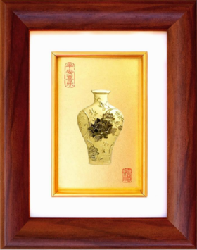 2026牡丹瓶黄金版画