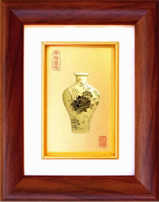2026牡丹瓶黄金版画 商品图0