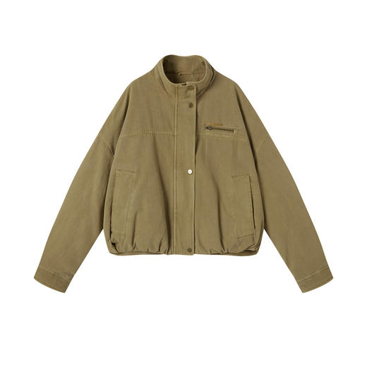 谜底夹克羽绒服女2025冬季新品宽松工装口袋防风拉链女254MY1706 商品图4