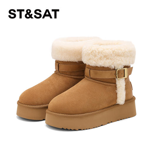 星期六绒绒毛领保暖雪地靴SSD4118CWQ 商品图6