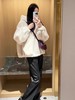 不掉绒法兰绒连帽立领天鹅绒皮草外套 商品缩略图4