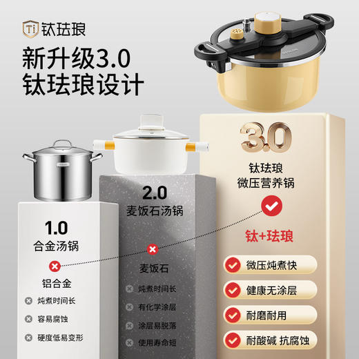 【钛+珐琅 双核科技】德世朗钛珐琅微压炖锅 智能微压系统 快炖锁鲜两不误（下单后72小时内发货） 商品图1