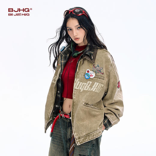 BJHG不计后果美式巴恩风夹克外套男士生款秋季卡其工装棒球服女式 商品图1