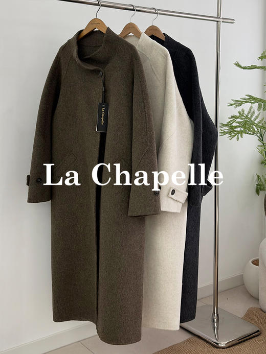 会员福利【官网2k+高端质感】拉夏贝尔/La Chapelle立领廓形绵羊毛大衣~松弛氛围感气质长款外套 商品图7