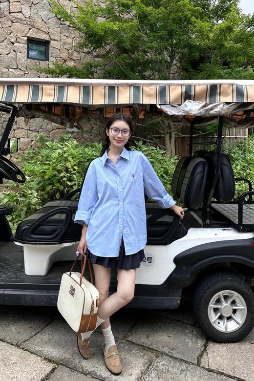 LNNNS 复古格子刺绣oversize休闲衬衫 21522 商品图1