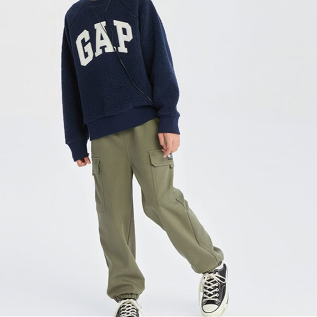 59元2件 GAP保暖加绒儿童束脚裤 617630-QS（线上线下同时售卖 不保证有货 介意勿拍）