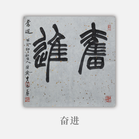 李平《奋进》33x33CM 手写纸本宣纸书法作品