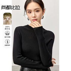 【内购】气质优雅简约半高领100%绵羊毛软糯舒适长袖针织衫-W53HA3618X
