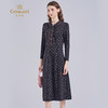 乔万尼2025冬新品收腰衬衫领印花长袖打底连衣裙ED4E716 商品缩略图1