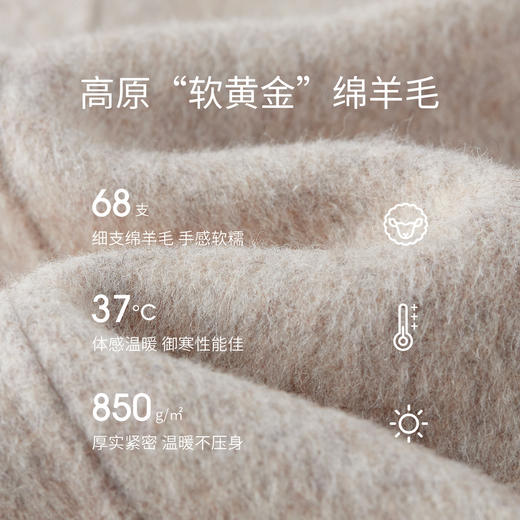 【内购】【7色可选】英伦风优雅通勤蘑菇扣短款厚保暖绵羊毛双面呢外套-W54OG3690X 商品图4