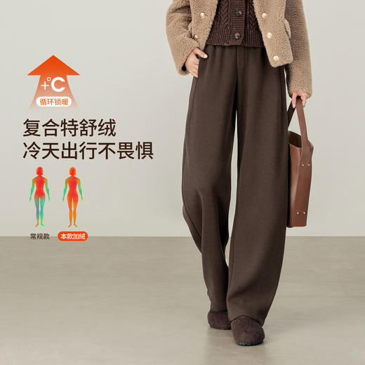 【内购】都市通勤秋冬基础款加绒保暖厚实懒人长裤-154KN2818 商品图2