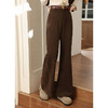 鹿向南「莉泽栗织」棕色直筒休闲裤女秋冬季修身微喇显瘦垂感长裤 商品缩略图2