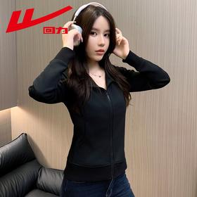 回力外套女春秋款穿搭2025新款开衫卫衣女装瑜伽修身连帽运动上衣