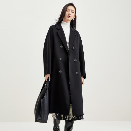 【内购】气质通勤清爽多色西装领双排扣全绵羊毛大衣-W54OG3301X 商品图3