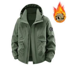 冬季新款 加厚保暖袄外套男潮流纯色连帽衣男休闲宽松外套宽松