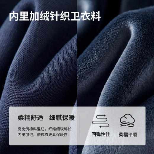 【内购】冬新款字母立体绣日常休闲通勤圆领加绒保暖宽松弹力长袖卫衣-144A57206 商品图3