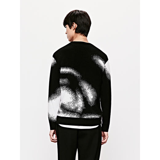 GXG男装 可爱熊猫印花毛衣小呢绒柔软毛衫针织衫 2025年冬季新品 商品图4