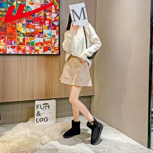 回力女鞋雪地靴2025冬季加绒加厚保暖短筒棉鞋厚底百搭面包鞋子女 商品图3