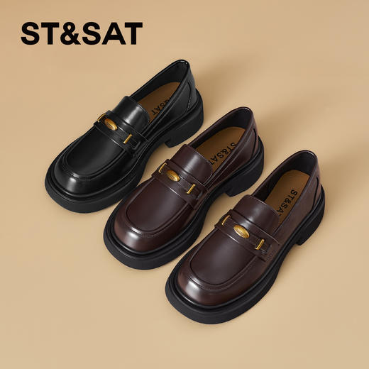 星期六街头风复古金扣厚底乐福鞋SSD3111CDH 商品图2