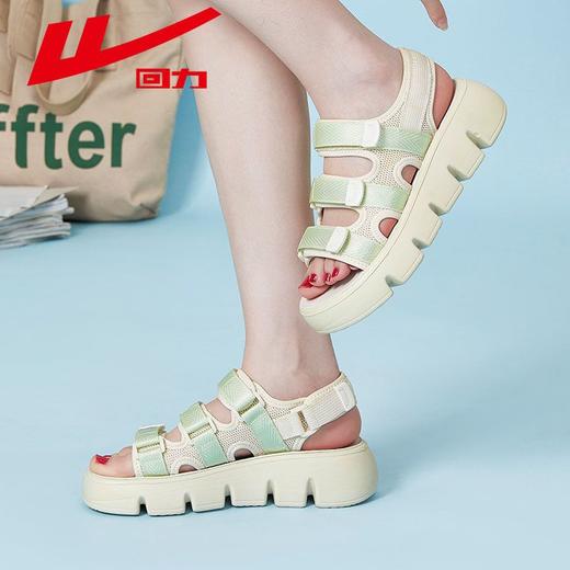 回力凉鞋女2025夏季多巴胺透气女鞋厚底百搭魔术贴运动沙滩鞋女款 商品图4