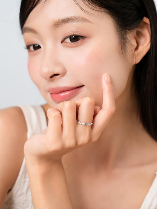 卡蒂罗KADER 守护印记女戒 925银萌趣镶嵌闪锆猫爪精致简约大气素圈可调节单戒 怦然心动通勤百搭 商品图6