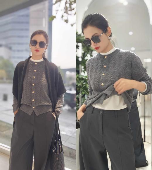 588276羊毛金扣圆领开衫 商品图2