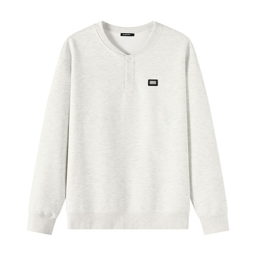 两粒扣半开襟男士卫衣25秋款舒适简约日常通勤校园青少年打底衫K&C 商品图5