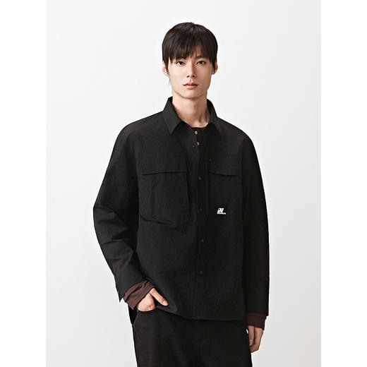 GXG男装 反光设计休闲衬衫户外工装长袖衬衣男外套 2025秋季热卖 商品图3