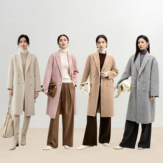 【内购】冬季新款羊毛双面呢长款西装收腰外套加厚秋冬女大衣-W44O56004 商品图4