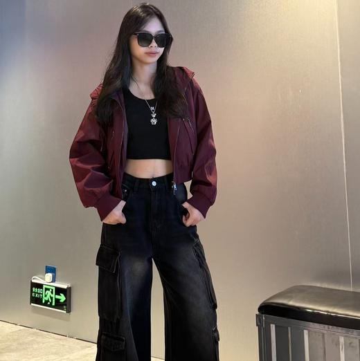 NC连帽抽绳拉链短外套50723（红）秋季253060160321 商品图0