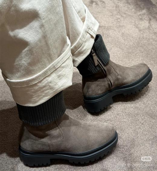 重磅渠道  bc钢珠翻边马丁靴  手工钉珠 胎牛反绒  老钱风 拉链短靴 商品图1