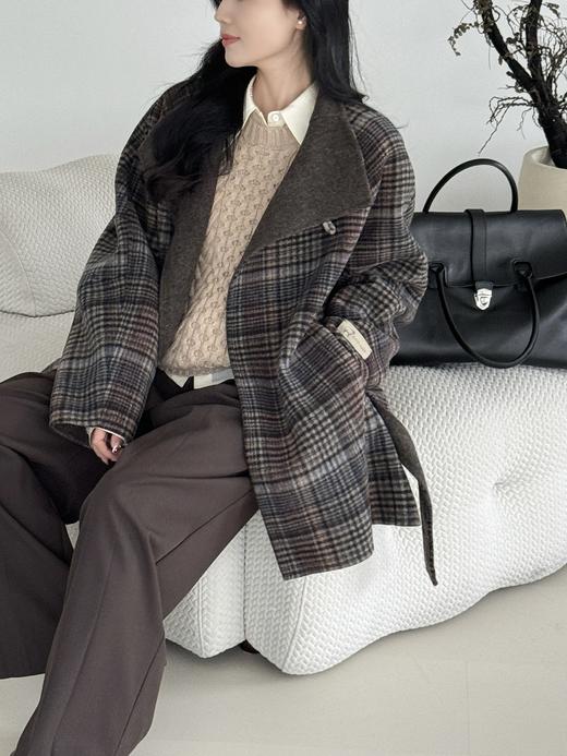 美杜莎蒂娜CT3758宽松落肩式中长款100%羊毛大衣 商品图4