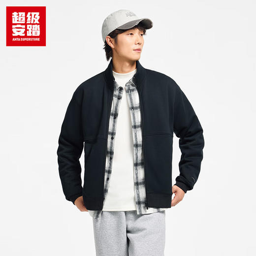 超级安踏加绒立领外套男款秋冬保暖休闲上衣长袖针织衫152548719U 商品图0