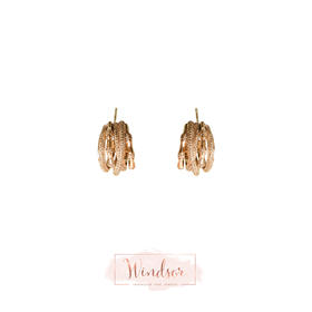 LHWINDSO 温莎珠宝    交织穹顶竹节耳环