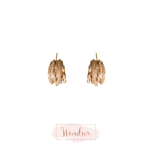 LHWINDSO 温莎珠宝    交织穹顶竹节耳环 商品图0