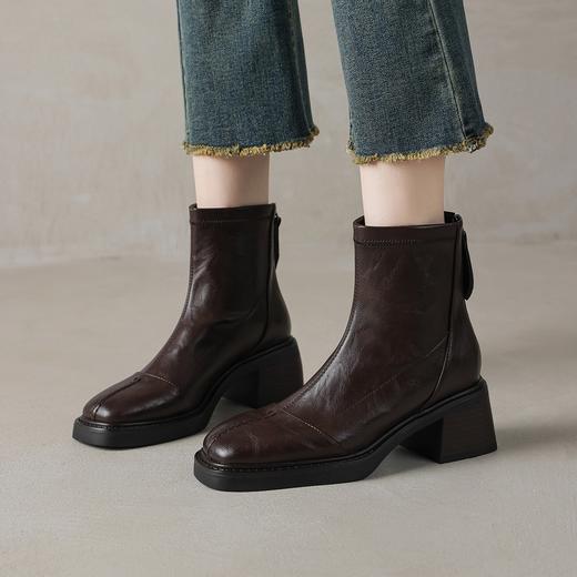 【羊羔毛极寒靴】 爆款方头短靴秋冬高级6CM-CC 商品图1