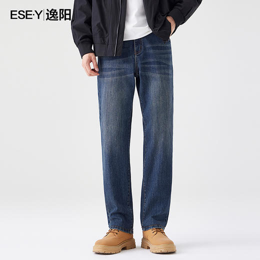 【逸阳男裤-秋新品-直筒牛仔】逸阳莱赛尔汉麻宽松显瘦直筒牛仔裤2129 商品图1