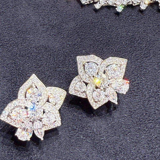 GAONAS  繁花拥簇 璀璨女神白色耳钉11643EW 商品图3