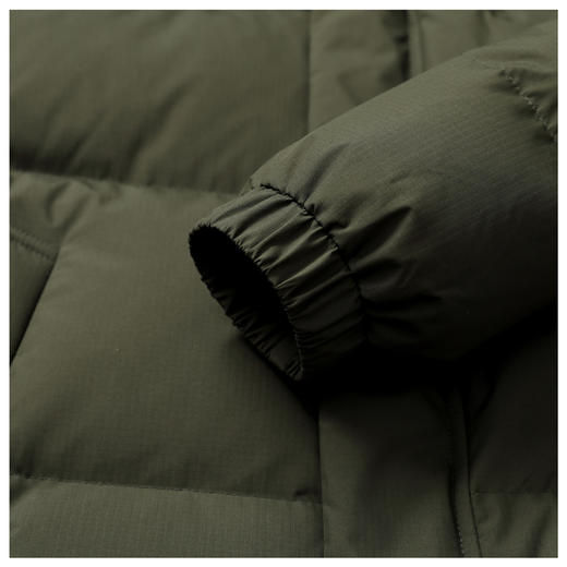 半身缘男女装 冬季男女同款情侣款连帽撞色拼接户外肌理感格纹羽绒服2556 商品图10