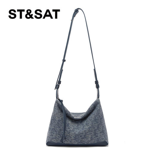 星期六复古牛仔大容量单肩包SSD521A0GY 商品图3